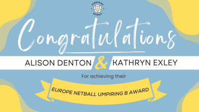 Congratulations to Alison Denton and Kathryn Exley...